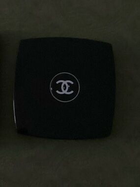 CHANEL Black Compact Mirror with White Logo